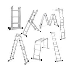 Heavy Duty 4 x 3 Foldable 12 Steps Multipurpose Ladder With 1 Year Warranty